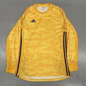Adidas Shirt Mens Medium Yellow Long Sleeve Soccer Goalkeeper Jersey Top DP3140